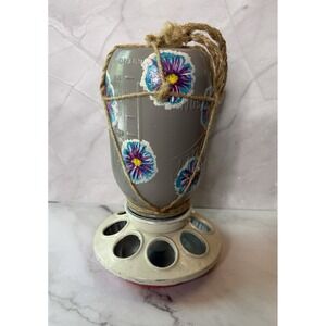 hand painted Bird Feeder Galvanized Feeder with Glass‎ Jar Holder